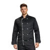 Bluza kucharska czarna długi rękaw lamówka biała roz.3XL – bluza kucharska – odzież gastronomiczna